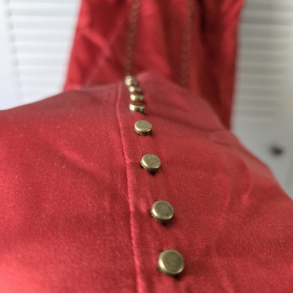 BCBGMAXAZRIA Silk Dress Brownred Size M #031 - Picture 5 of 11